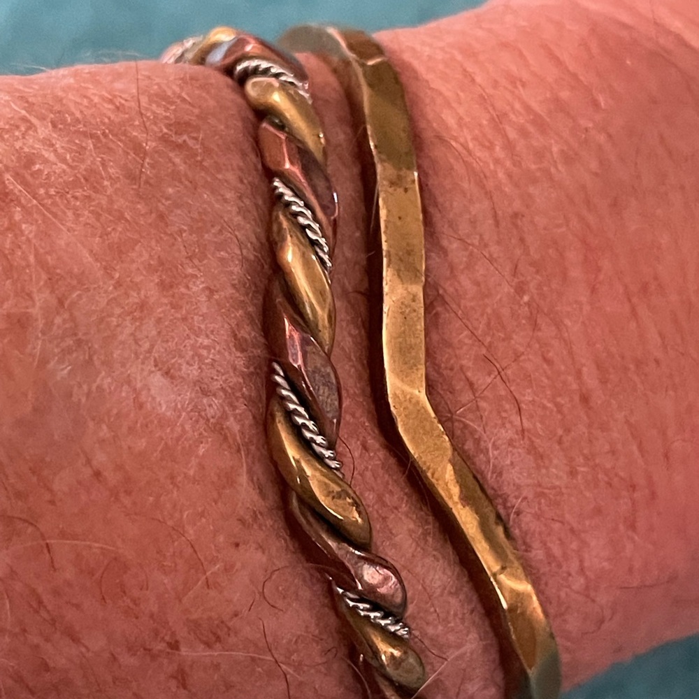 Mixed Metal Twisted Bracelet Set
